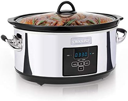 Crock-Pot 7 Quart Programmable Slow Cooker – Polished Platinum - Choice 589