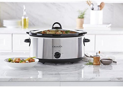 Crock-Pot 7 Quart Oval Manual Slow Cooker – Stainless Steel - Choice 977