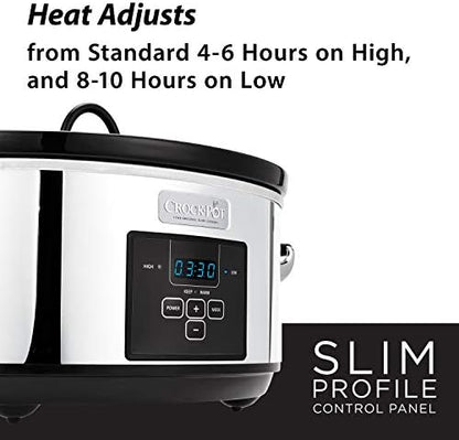 Crock-Pot 7 Quart Programmable Slow Cooker – Polished Platinum - Choice 589