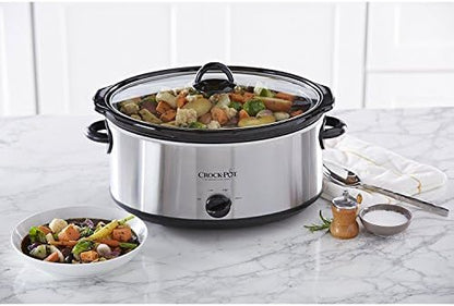 Crock-Pot 7 Quart Oval Manual Slow Cooker – Stainless Steel - Choice 977