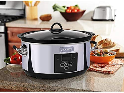 Crock-Pot 7 Quart Programmable Slow Cooker – Polished Platinum - Choice 589