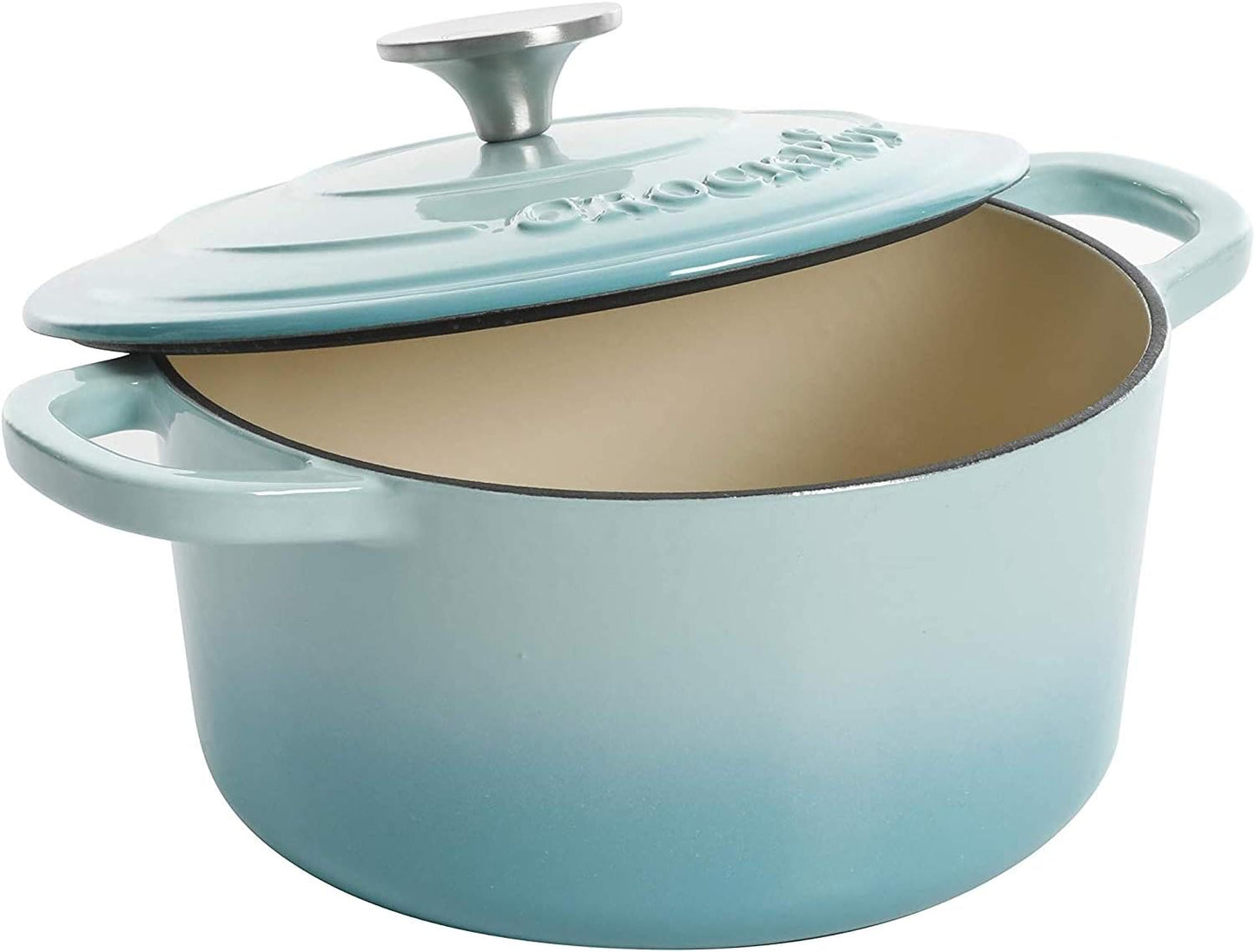 Crock-Pot 3 Quart Enameled Cast Iron Dutch Oven – Aqua - Choice 924