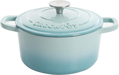 Crock-Pot 3 Quart Enameled Cast Iron Dutch Oven – Aqua - Choice 924
