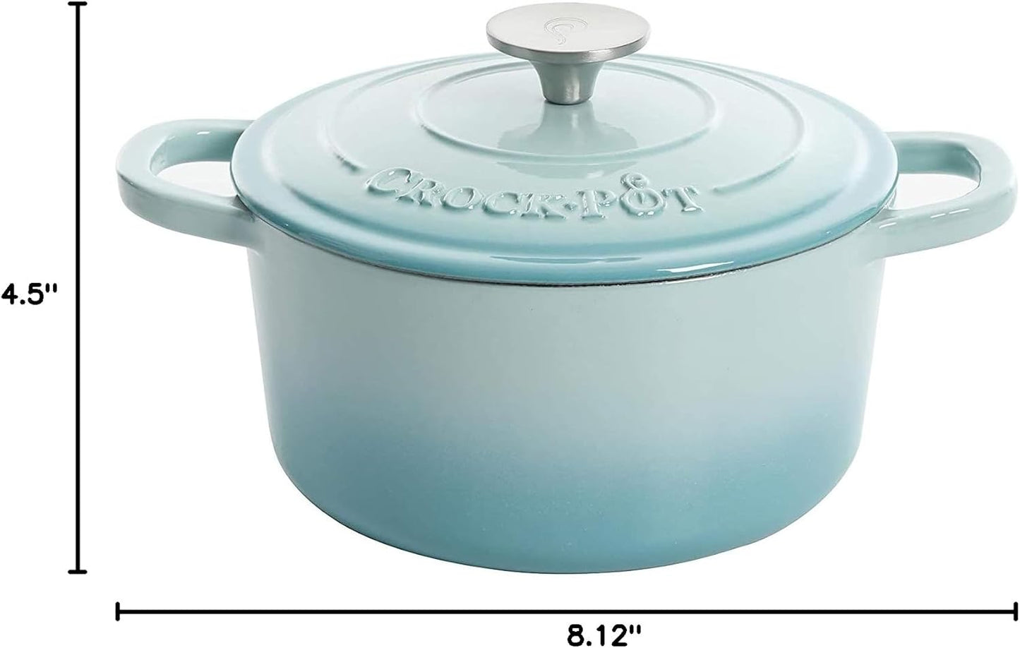Crock-Pot 3 Quart Enameled Cast Iron Dutch Oven – Aqua - Choice 924
