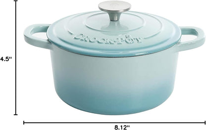 Crock-Pot 3 Quart Enameled Cast Iron Dutch Oven – Aqua - Choice 924