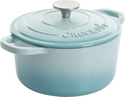 Crock-Pot 3 Quart Enameled Cast Iron Dutch Oven – Aqua - Choice 924